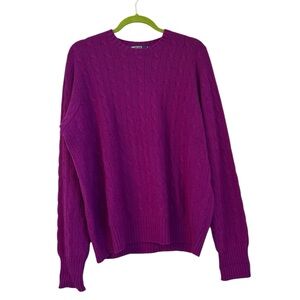 Polo Ralph Lauren Cable Knit Cashmere Crew Neck Sweater Size Large